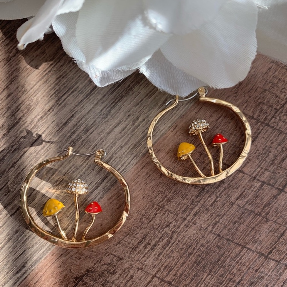 🍄Mushroom Gold Hoop Earrings🍄